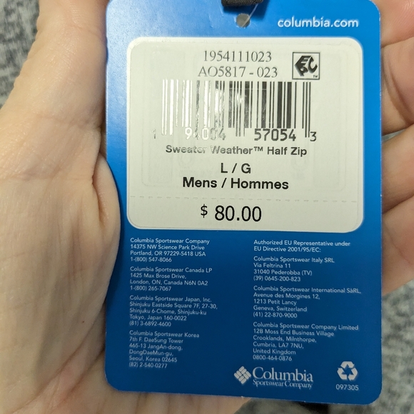 Columbia Men's Sweater Weather Fleece Half Zip Pullover NWT size Large - Picture 2 of 11